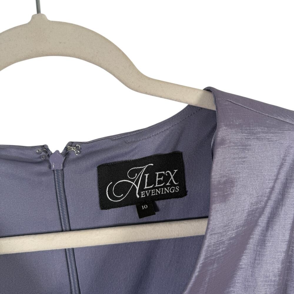 Alex Evenings Lavender Purple Satin Dress Cocktail Party Wedding Guest Womens 10 - Picture 4 of 8